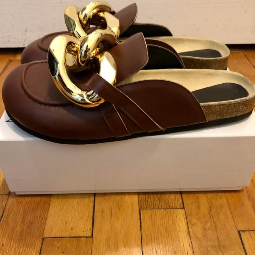 Jw Anderson Embellished Leather Slippers Mules Size 36